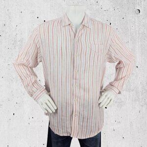 Tommy Bahama Linen Shirt Size Large Stripe